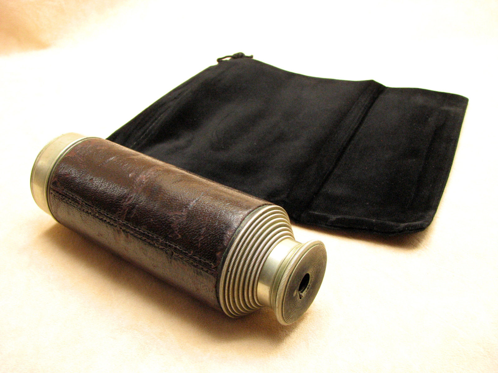 Rare antique 8 draw leather clad pocket telescope